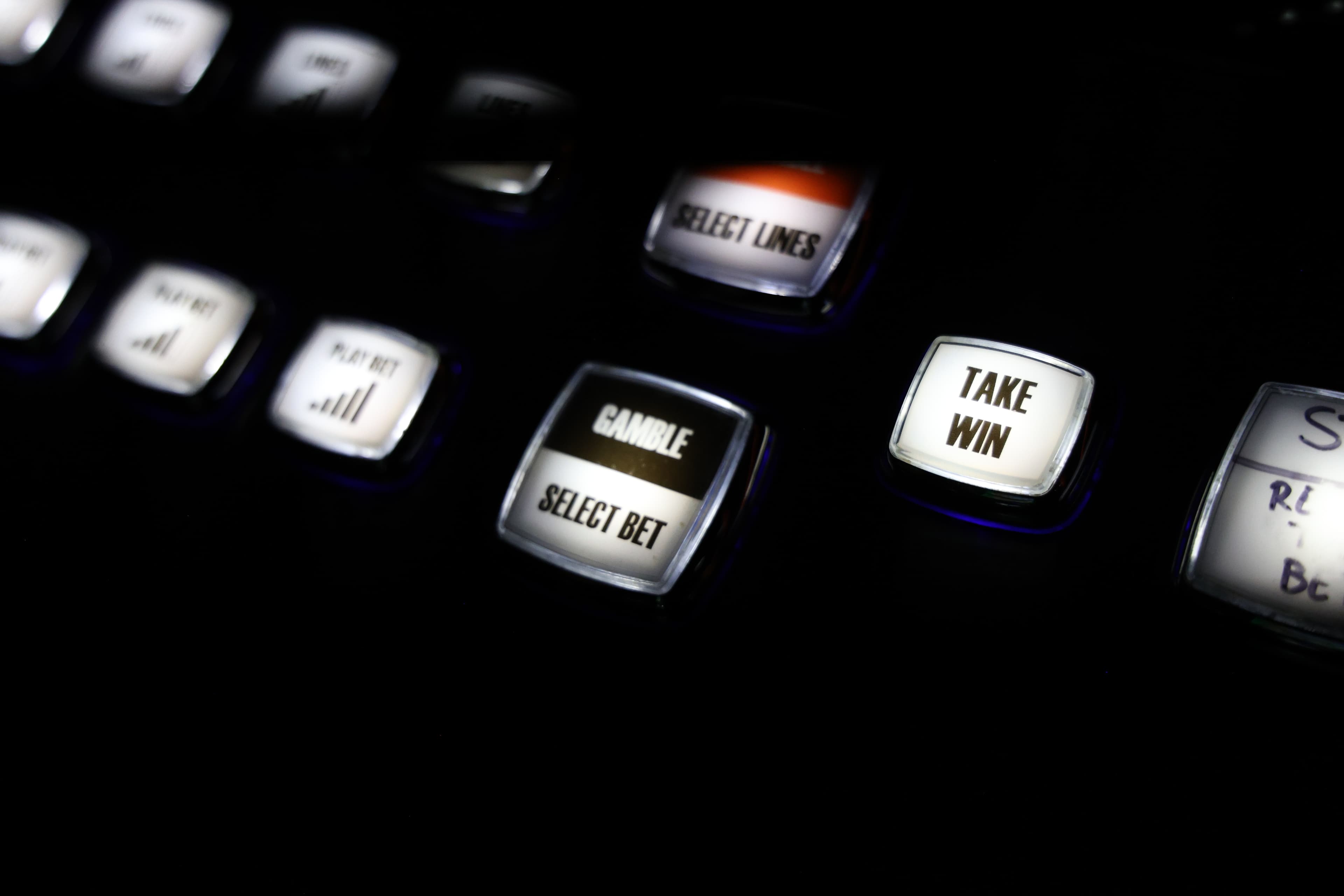 Slot machine buttons close-up